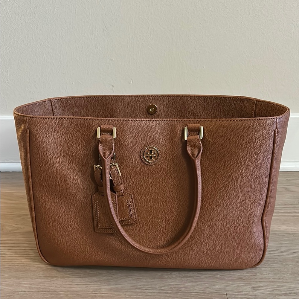 Tory Burch Brown Leather Tote Bag